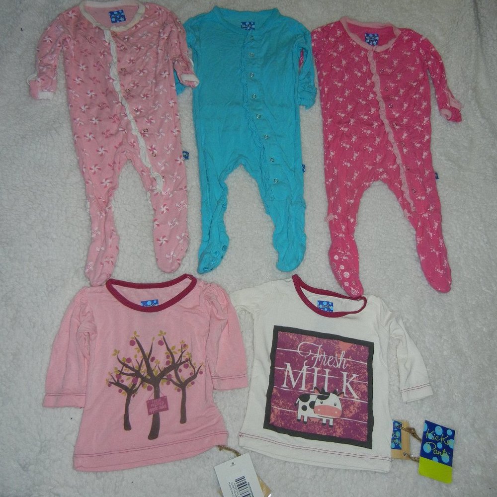 KicKee Pants Sleepers & Tops (NWT) lot for one price 0-3 months Ruffle butt